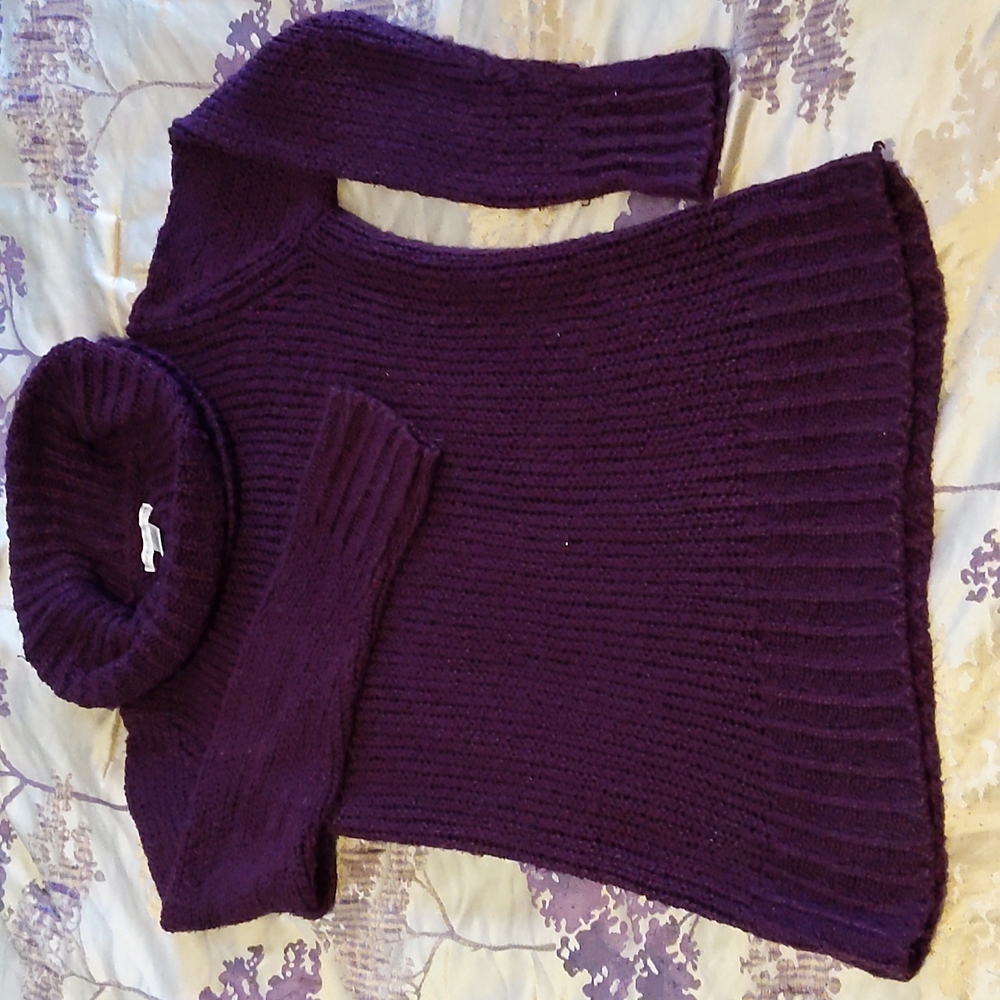 Purple sweater with turtleneck